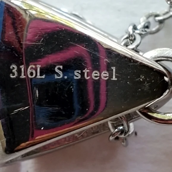 New Women's Stamped 316L S. Steel Necklace & Ring Size 7 NWT - Picture 4 of 12